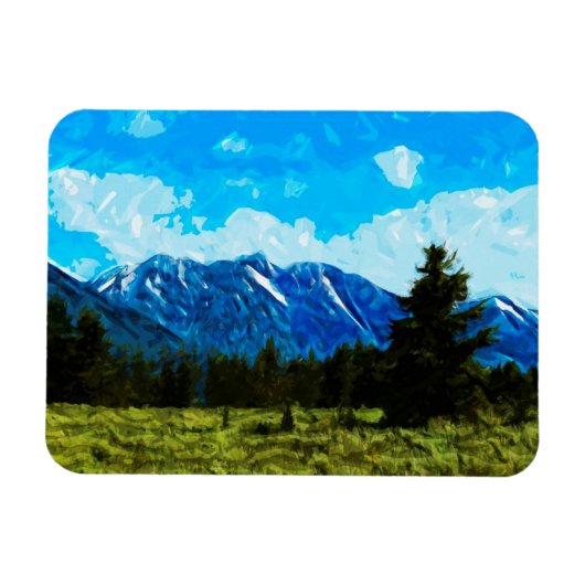 Wyoming Grand Teton Mountains Abstract Magneet (Horizontaal)