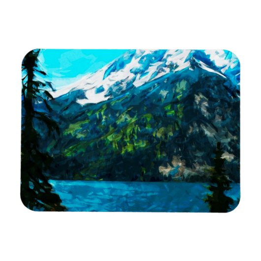 Wyoming Grand Teton Mountains Abstract Magneet (Horizontaal)