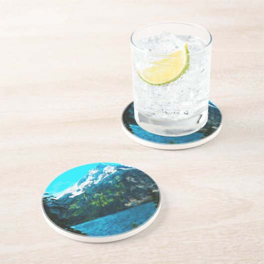 Wyoming Grand Teton Mountains Abstract Zandsteen Onderzetter (Zijkant)