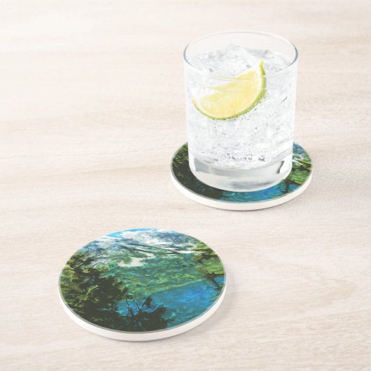 Wyoming Grand Teton Mountains Abstract Zandsteen Onderzetter (Zijkant)