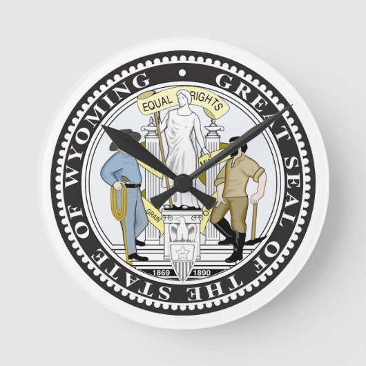 Wyoming Great Seal Ronde Klok (Voorkant)