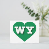 Wyoming Green Heart - Ik hou van WY Briefkaart (Staand voorkant)