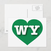 Wyoming Green Heart - Ik hou van WY Briefkaart (Voorkant / Achterkant)