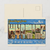 Wyoming Groet Ansichtkaart Briefkaart (Voorkant / Achterkant)