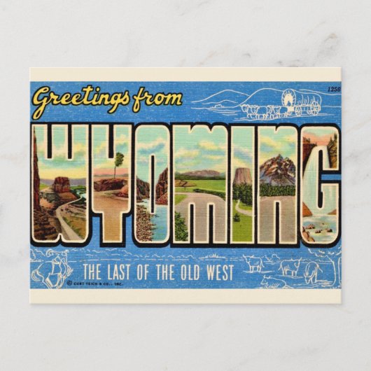 Wyoming Groet Ansichtkaart Briefkaart (Voorkant)
