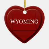 Wyoming Heart Map kerstversiering Keramisch Ornament (Voorkant)