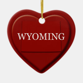 Wyoming Heart Map kerstversiering Keramisch Ornament