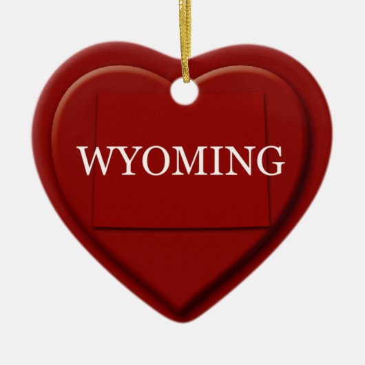Wyoming Heart Map kerstversiering Keramisch Ornament (Voorkant)