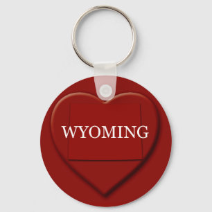 Wyoming Heart Map Sleutelhanger