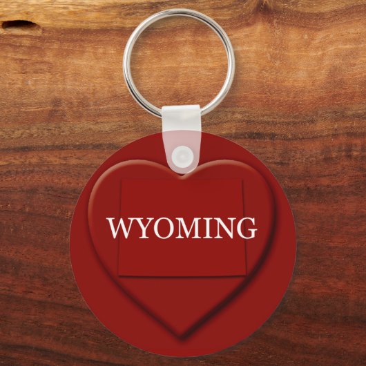 Wyoming Heart Map Sleutelhanger (Voorkant)