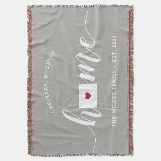 Wyoming Home State Personalized Rustic Deken (Voorkant Verticaal)
