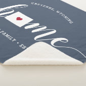 Wyoming Home State Personalized Sherpa Deken (3/4)