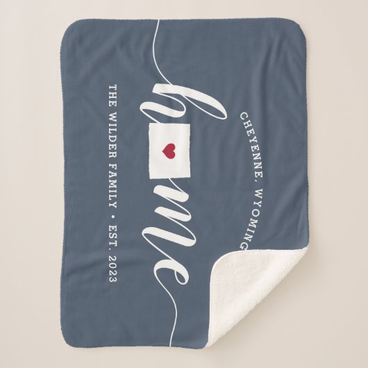 Wyoming Home State Personalized Sherpa Deken (Voorkant)