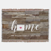 Wyoming Home State Personalized Wood Kijk uit Deken (Voorkant)