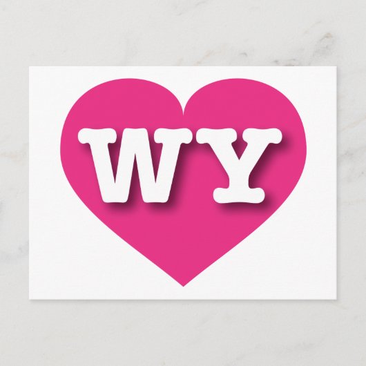 Wyoming Hot Pink Heart - Ik hou van WY Briefkaart (Voorkant)