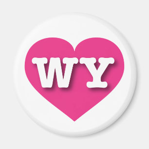 Wyoming Hot Pink Heart - Ik hou van WY Magneet