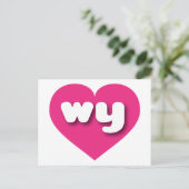 Wyoming hot roze hart - Ik hou van waarom Briefkaart (Staand voorkant)