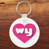 Wyoming hot roze hart - Ik hou van waarom Sleutelhanger (Voorkant)