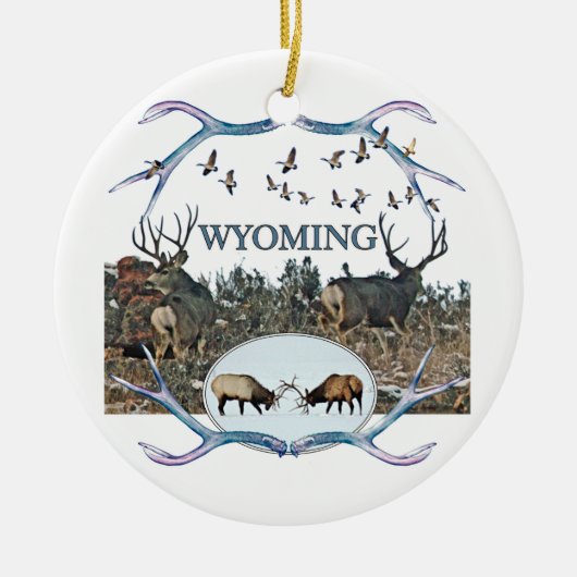 WYOMING in het wild Keramisch Ornament (Voorkant)
