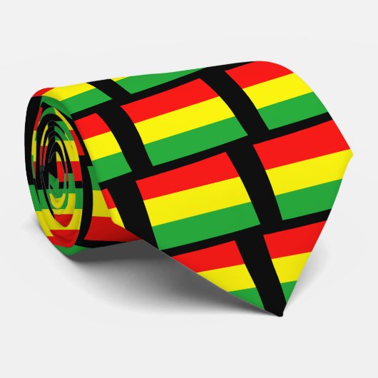 Wyoming in Rasta Kleuren Stropdas (Opgerold)