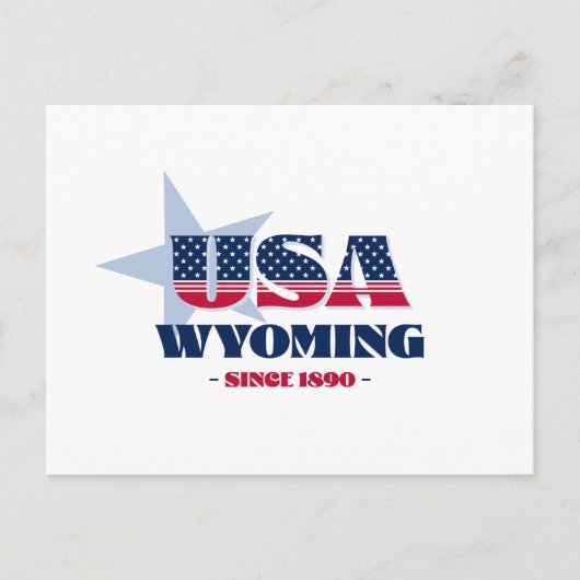 Wyoming in rood, wit en blauw Briefkaart (Voorkant)