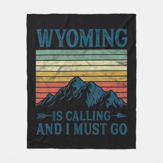 Wyoming Is Calling And I Must Go Fleece Deken (Voorkant)