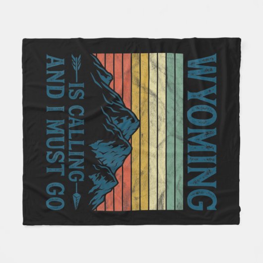 Wyoming Is Calling And I Must Go  Fleece Deken (Voorkant (Horizontaal))