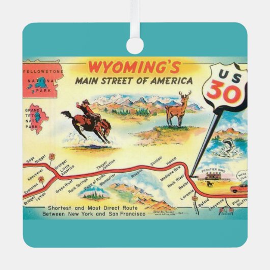 Wyoming Kaart Ornament (Voorkant)