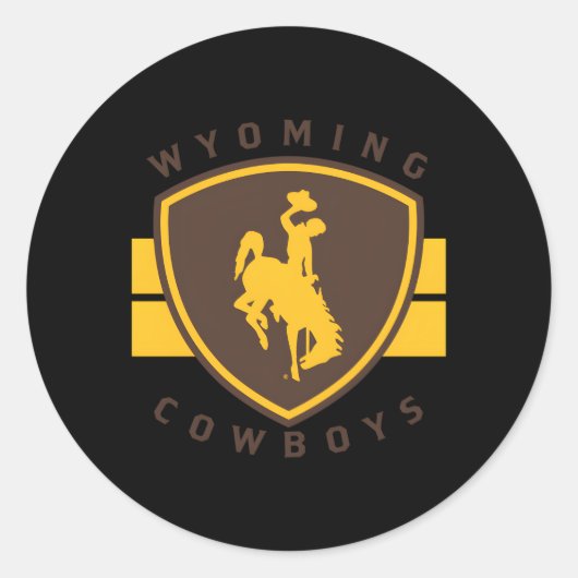 Wyoming Koe afgeschermde streep Ronde Sticker (Voorkant)