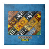 Wyoming License Bord Kaart keramische tegel V2 Tegeltje (Voorkant)