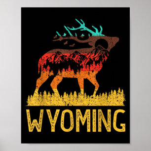 Wyoming - liefde natuur vintage wandelen 70s 80s poster
