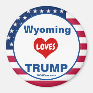 Wyoming LOVES TRUMP Patriottische Koelkast Magneet