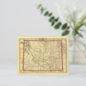 Wyoming Map 1895 Briefkaart (Staand voorkant)