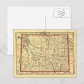 Wyoming Map 1895 Briefkaart (Voorkant / Achterkant)