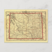 Wyoming Map 1895 Briefkaart (Voorkant)
