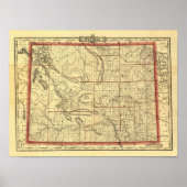 Wyoming Map 1895 Poster (Voorkant)