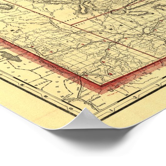 Wyoming Map 1895 Poster (Hoek)