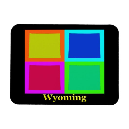 Wyoming Map Silhouette Magneet (Horizontaal)