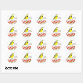 Wyoming Meadowlark Songbird Wildflowers Ronde Sticker (Vel)