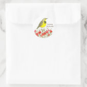Wyoming Meadowlark Songbird Wildflowers Ronde Sticker (Tas)