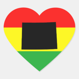 Wyoming met Rasta-kleuren Hart Sticker