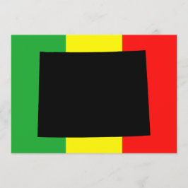 Wyoming met Rasta-kleuren Kaart