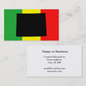 Wyoming met Rasta-kleuren Visitekaartje (Voorkant / Achterkant)