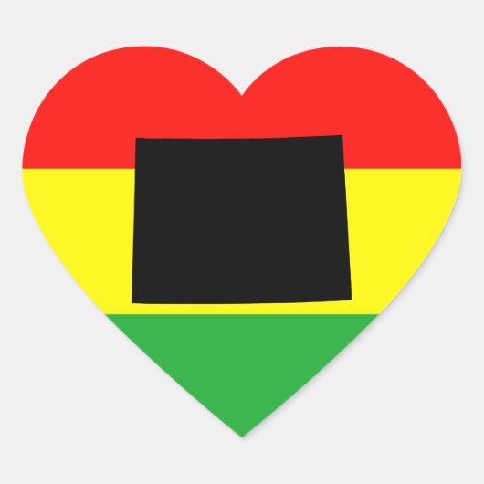 Wyoming met Rastakleuren Hart Sticker (Voorkant)