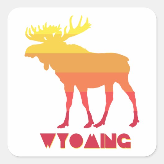 Wyoming Moose Vierkante Sticker (Voorkant)