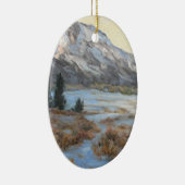 Wyoming Mountain Fine Art-kerstversiering Keramisch Ornament (Rechts)