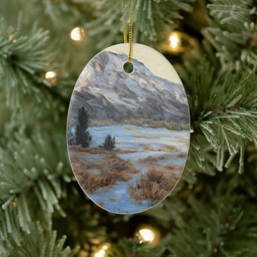 Wyoming Mountain Fine Art-kerstversiering Keramisch Ornament (Boom)