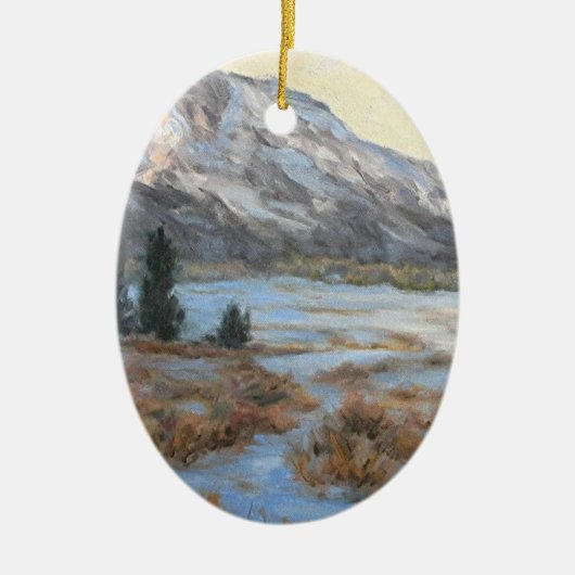 Wyoming Mountain Fine Art-kerstversiering Keramisch Ornament (Voorkant)