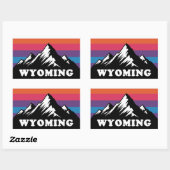 Wyoming Mountain Sunset Retro Sticker (Vel)