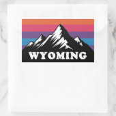 Wyoming Mountain Sunset Retro Sticker (Tas)